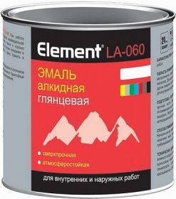 Эмаль Алкидная Alpa Element LA-060 1.8л Глянцевая, Сверхпрочная, Атмосферостойкая / Альпа Элемент