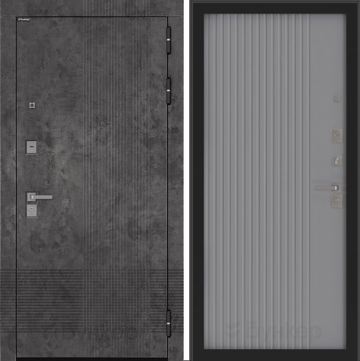 Дверь Входная Бункер BN-08 ХОМС Серый Софт рельеф, металлическая
