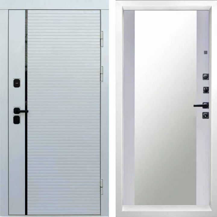 Входная дверь Termo-door WHITE LINE Зеркало Белый софт