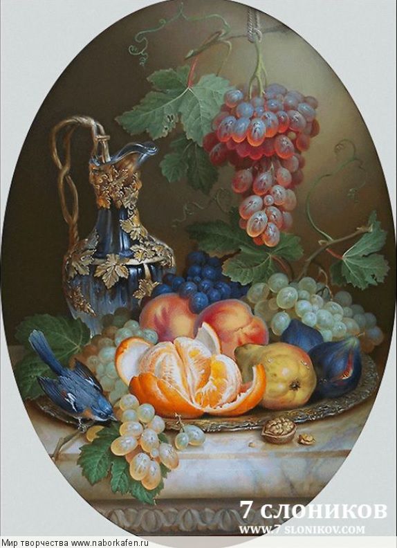 Набор для вышивания "Натюрморт с виноградом и персиками"