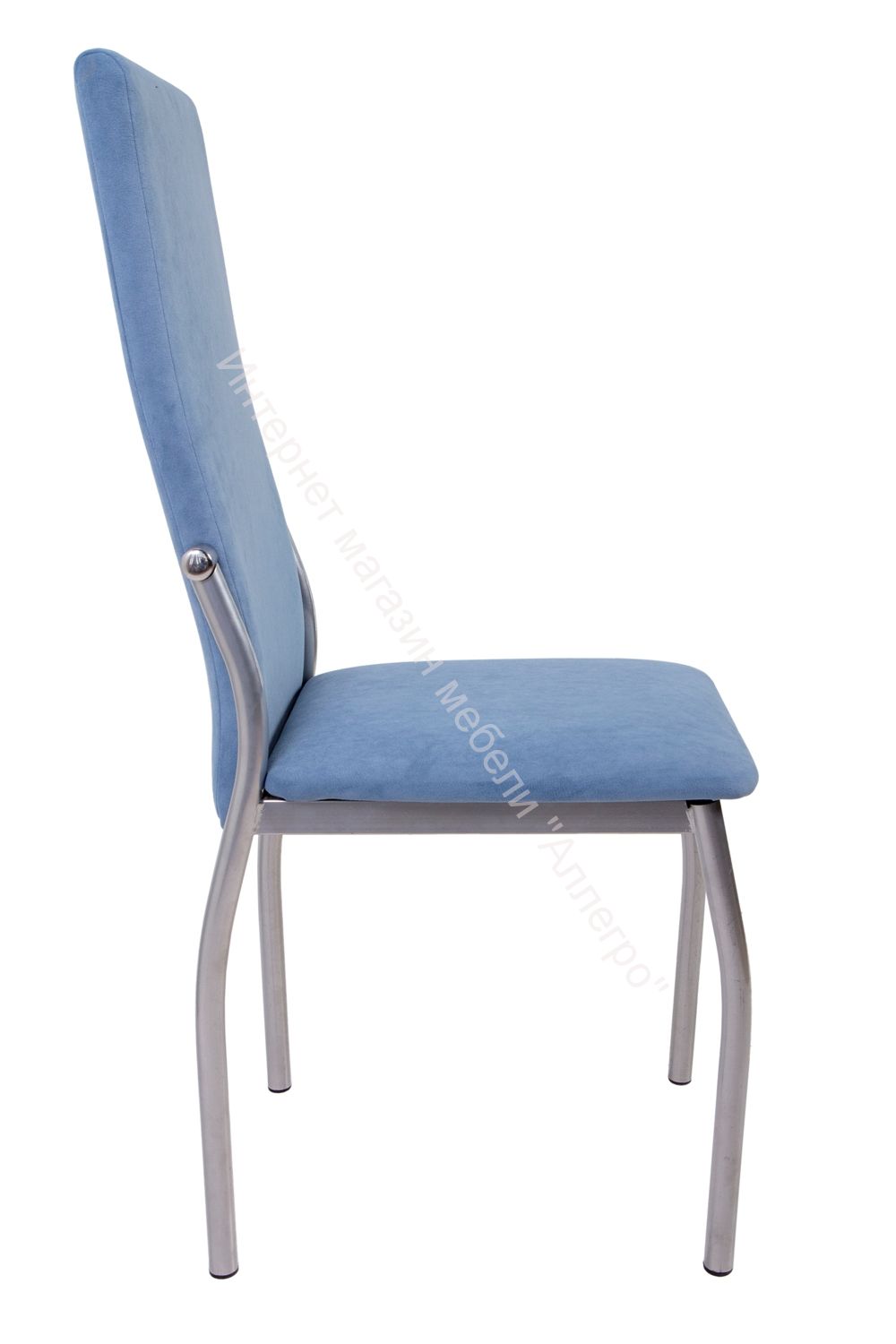 Кухонный стул "B-610" Велюр катания голубой/Хром