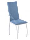 Кухонный стул "B-610" Велюр катания голубой/Металл белый