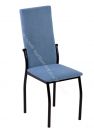 Кухонный стул "B-610" Велюр катания голубой/Металл чёрный