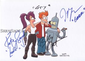 Автографы: Билли Уэст, Кэти Сагал, Джон Ди Маджио. Футурама / Futurama