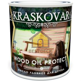 Масло льняное для дерева Kraskovar Wood Oil Protect