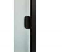 Дверь для хамама и сауны стеклянная Grandis Anodize Diamond Black, сатин, черный профиль