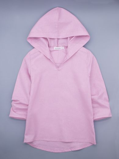 00-0024821  Рубашка-туника детская пляжная, розовый