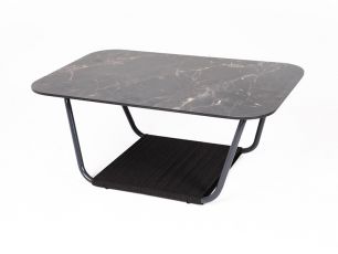 Журнальный стол "Гранада" 90х50см из HPL, цвет "черный мрамор"