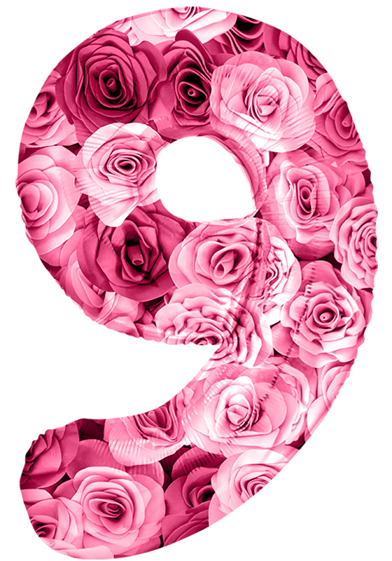 Цифра Розы шар фольгированный с гелием