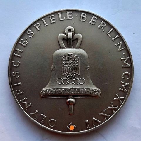 медаль 1936 Германия Олимпиада в Берлине UNC