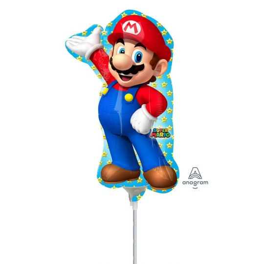 Доктор Марио на палочке шар фольгированный малый с воздухом