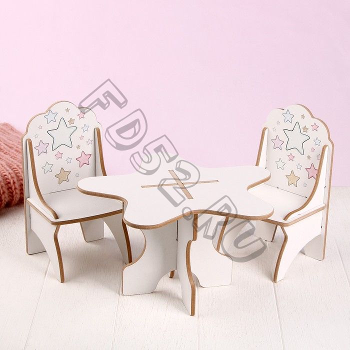 Набор стол + 2 стула «Звёздный единорог» (термоплёнка)