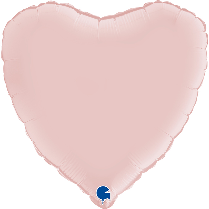 Сердце розовый сатин шар фольгированный с гелием