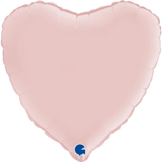 Сердце розовый сатин шар фольгированный с гелием