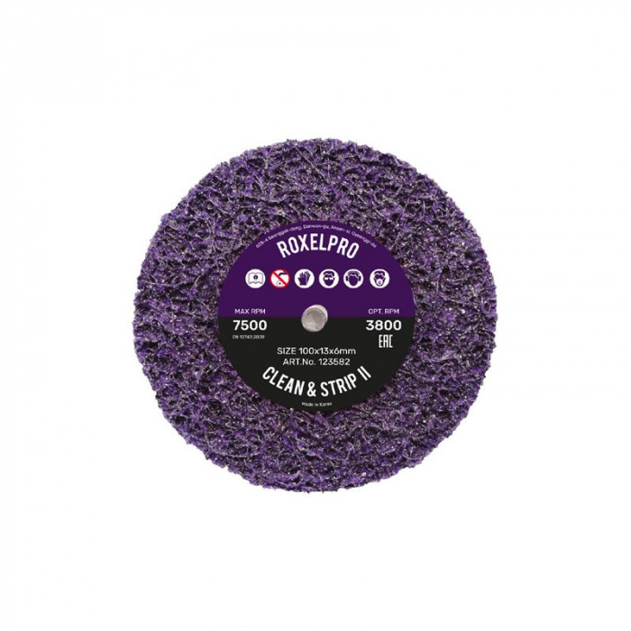 Круг RoxelPro пурпур зачист Clean&StripII 100*13*6мм на шпинд