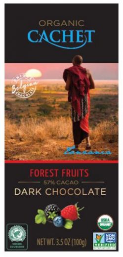 Шоколад "Cachet" Dark Chocolate With Forest Fruits Tanzania, 57% Cocoa, 100 г