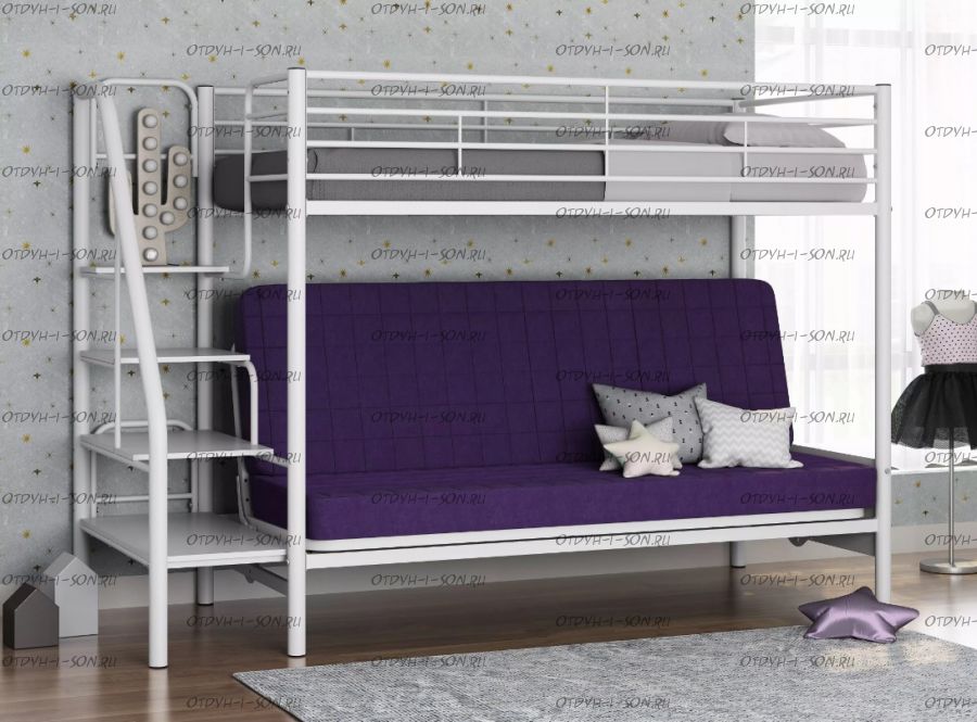 Кровать двухъярусная с диваном Мадлен 3