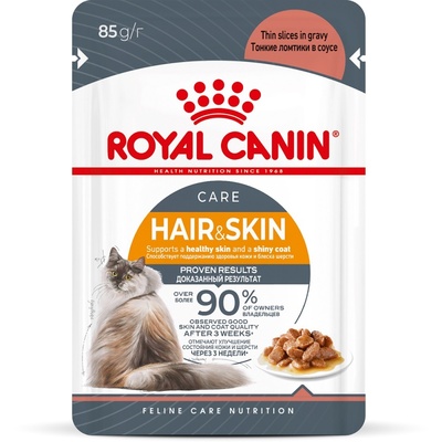 Влажный корм для кошек Royal Canin Hair & Skin  кусочки в соусе 85 гр