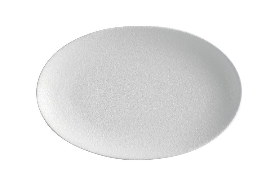 Тарелка овальная малая "Икра" (белая). 25х16 см