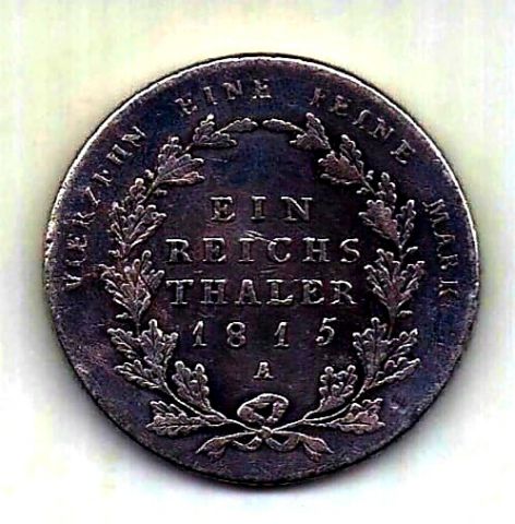 1 талер 1815 Пруссия XF Германия