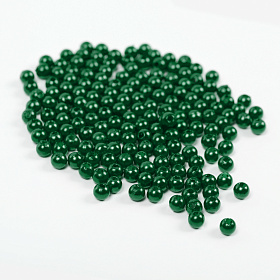 Бусины под жемчуг (пластик) Зеленый изумрудный Разные диаметры (SBT-Perl.035)