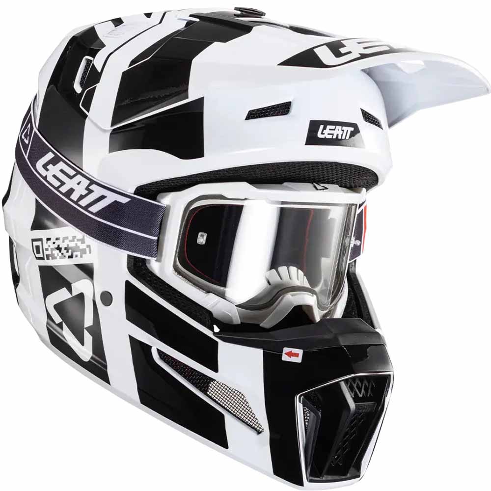 Leatt Kit Moto 3.5 V24 Black/White (2024) шлем для мотокроса + очки Leatt Velocity 4.5