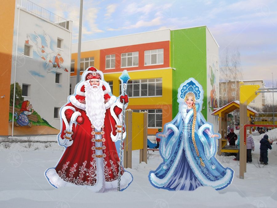 Композиция уличных фигур "Дед Мороз со Снегурочкой Волшебные"