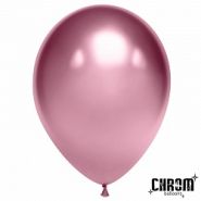 Шар (12"/ 30 см), розовый, хром, 50 шт