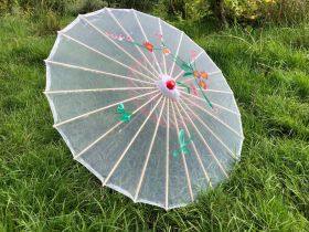 Зонт китайский бумажный от солнца с росписью Утро