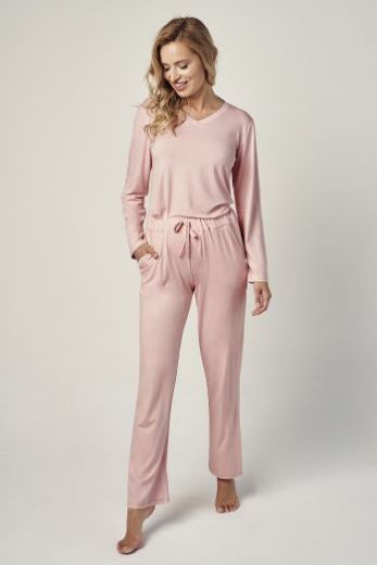 Пижама женская TARO River 3053-01, лонгслив и брюки, розовый