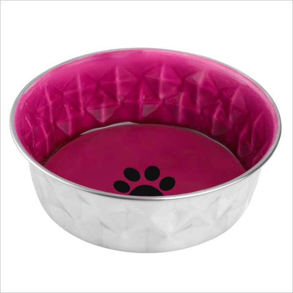 Миска для кошек и собак Mr.Kranch Cyclo пурпурная из нержавеющей стали с керамическим покрытием 400 мл