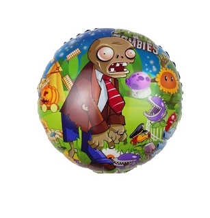 Растения и Зомби круглый шар фольгированный с гелием
