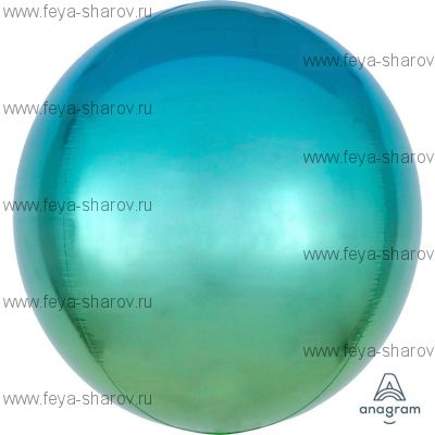 Сфера 3D Омбре - зелено-голубой 16" (40 см) Anagram