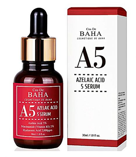 COS DE BAHA Сыворотка противовоспалительная с азелаиновой кислотой. Azlaic Acid 5% Serum (A5), 30 мл.