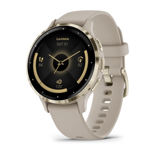 Умные часы Garmin Venu 3S цвета "французский серый" с золотистым безелем