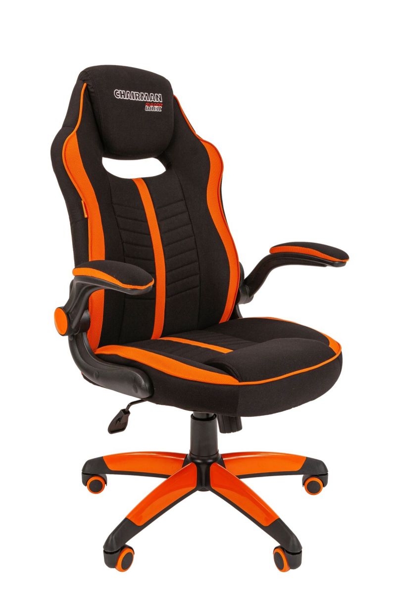 Кресло геймера CHAIRMAN GAME 19 (Полиэстер чёрный/оранжевый)