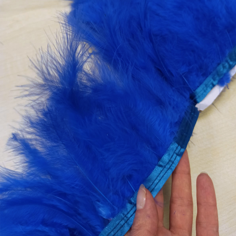 Перья яркие, синие перья, лента для рукоделия, шириной 15-18 см, цвет ультрамарин