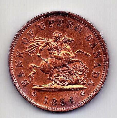 1 пенни 1854 Канада UNC Великобритания