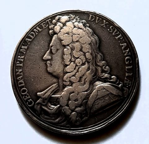 1 крона Медаль 1702 Англия RARE Великобритания XF