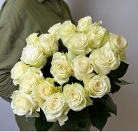 Белые розы Эквадор длина 70 см от 7 штук