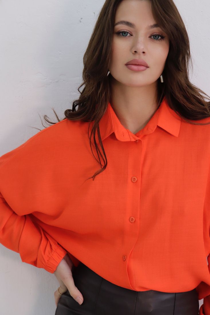 10844 Рубашка базовая оранжевая (остаток: 42)