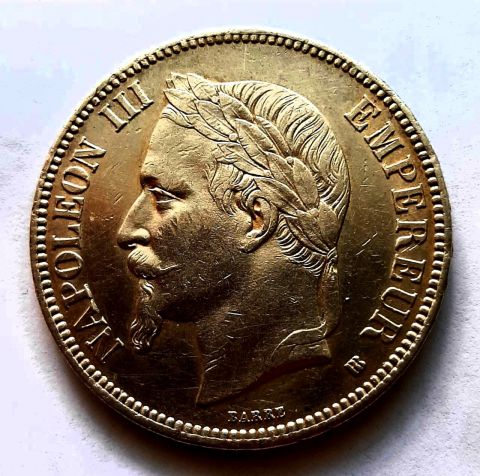 5 франков 1869 Франция UNC Страсбург