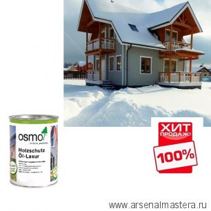 ХИТ! Защитное масло - лазурь для древесины для наружных работ OSMO Holzschutz Ol-Lasur 900 Белое 0,75 л Osmo-900-0,75 12100023