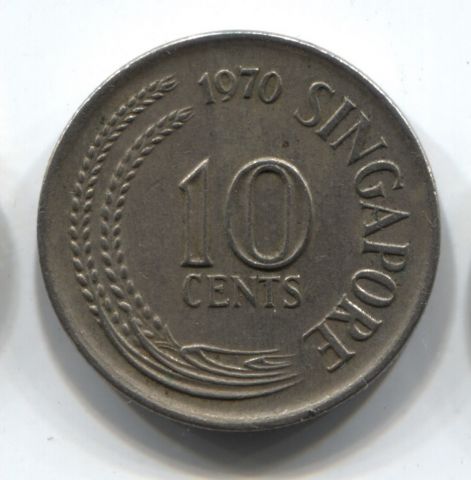 10 центов 1970 Сингапур