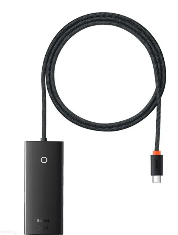 Адаптер-переходник Baseus Lite Series 4-Port Type-C HUB Adapter (Type-C to USB 3.0*4 ) 1m (WKQX030401) Черный