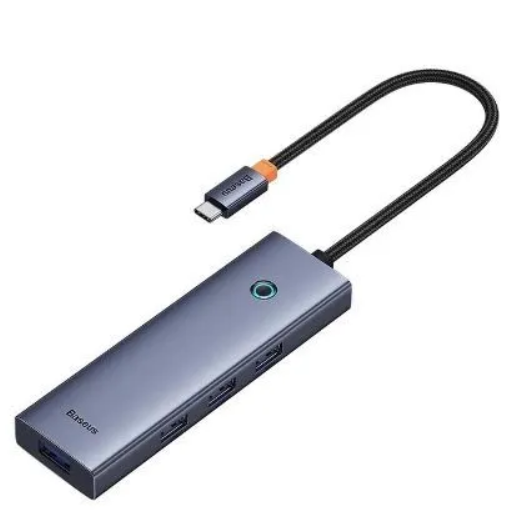 Хаб Baseus UltraJoy Series 4-Port HUB Space Grey (Type-C to USB3,0*4) (B0005280A813-03)