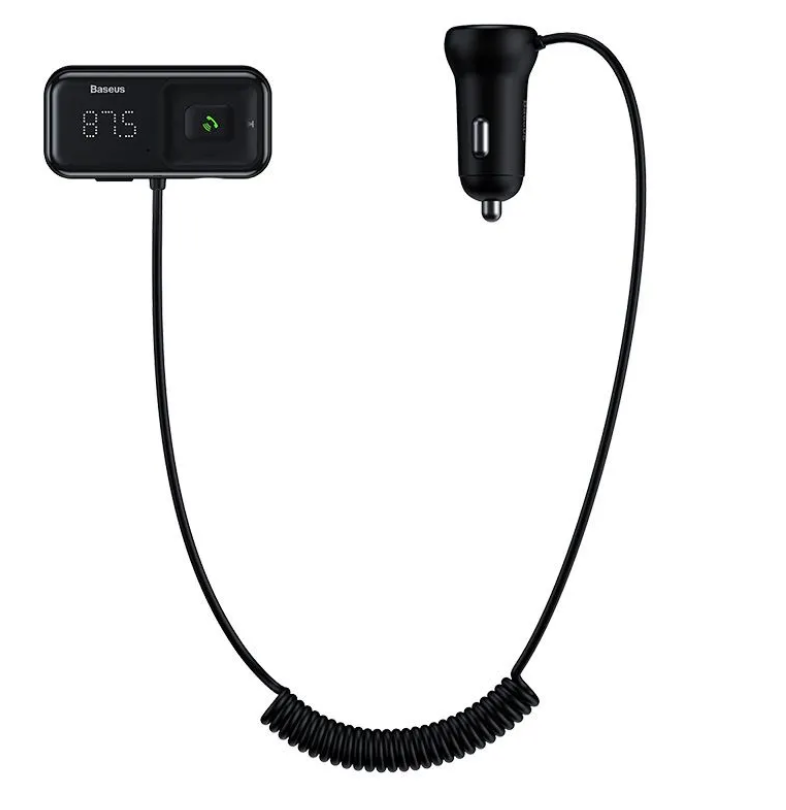 Автомобильное зарядное устройство с FM-трансмиттером Baseus T typed S-16 Wireless MP3 Car Charger (Chinese) Black (CCTM-D01)