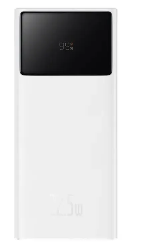 Повербанк внешний аккумулятор Baseus Star-Lord Digital Display Fast Charge Power Bank 30000mAh 22.5W с кабелем USB to Type-C 3A 0.3m Белый