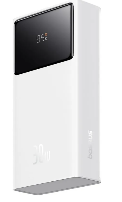 Повербанк Внешний аккумулятор OS-Baseus Star-Lord Digital Display Fast Charging 10000mAh 30W с кабелем USB to Type-C 3A 0.3m (P10022907213-00) Белый