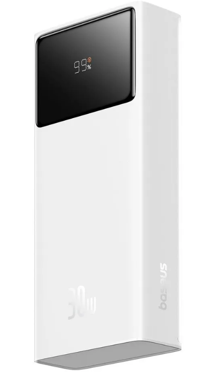 Повербанк Внешний аккумулятор OS-Baseus Star-Lord Digital Display Fast Charging Power Bank 20000mAh 30W с кабелем USB to Type-C 3A 0.3m (P10022904213-00) Белый